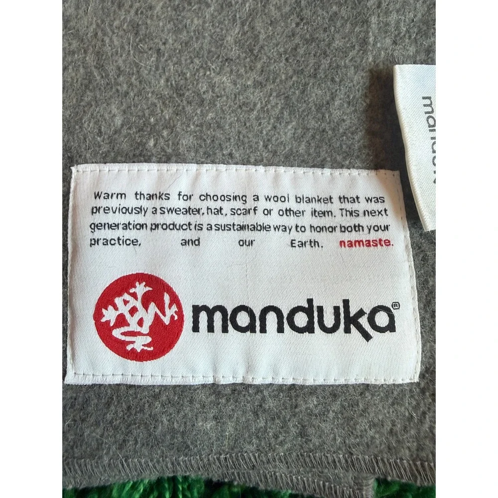 Manduka Recycled Wool Yoga Blanket‎ Grey Meditation Prop Eco Friendly Throw